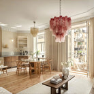 Murano Chandelier – 48 tubes – Alabaster Pink-Blushlighting