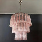 Murano Chandelier – 48 tubes – Alabaster Pink-Blushlighting