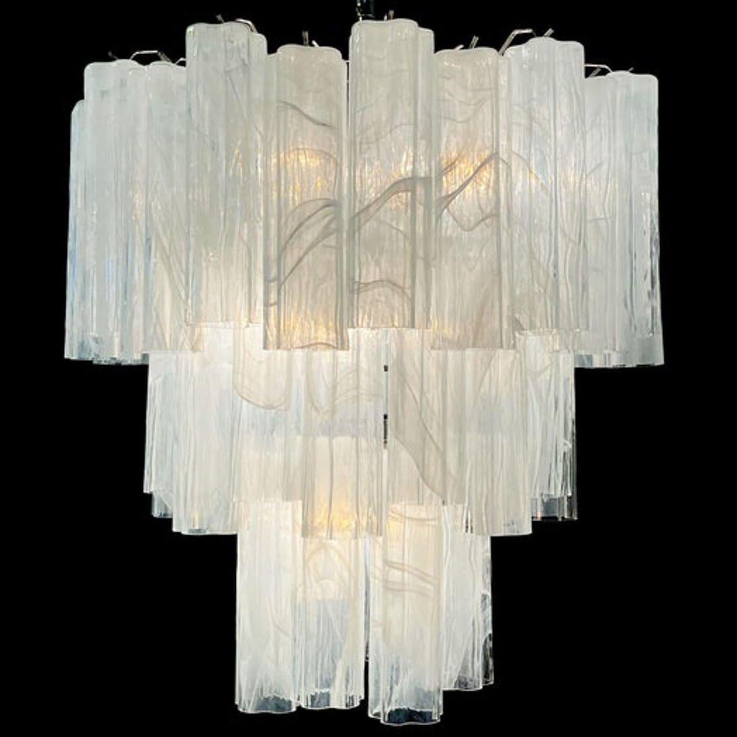 Murano Chandelier – 48 tubes – Alabaster White-Blushlighting