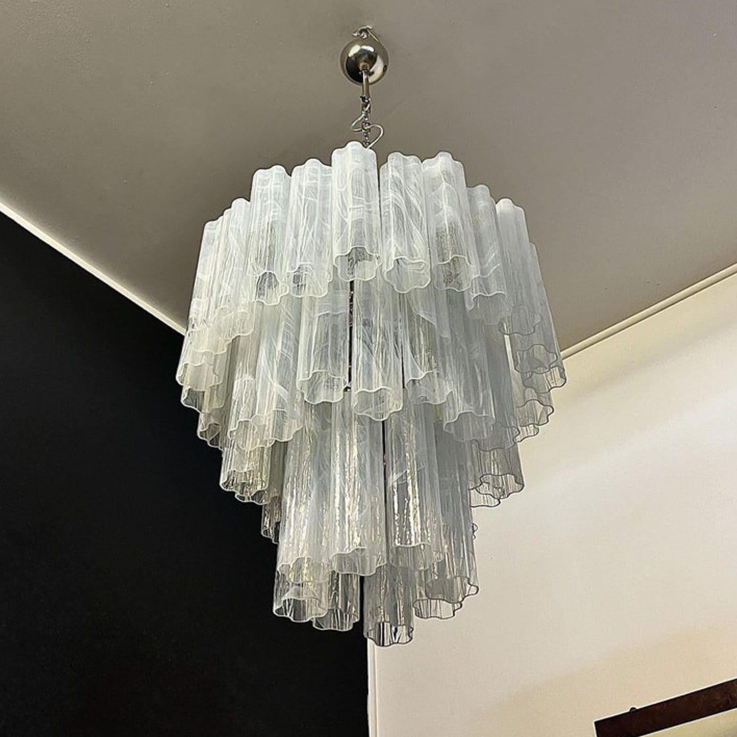 Murano Chandelier – 48 tubes – Alabaster White-Blushlighting