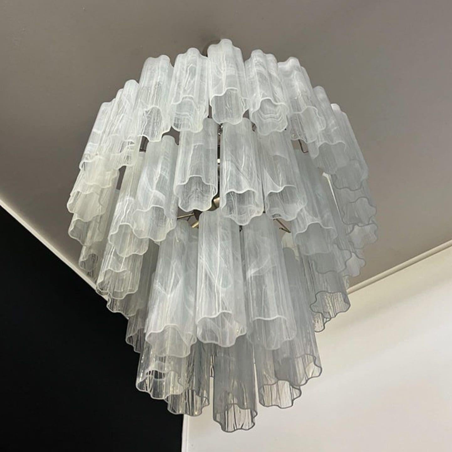 Murano Chandelier – 48 tubes – Alabaster White-Blushlighting