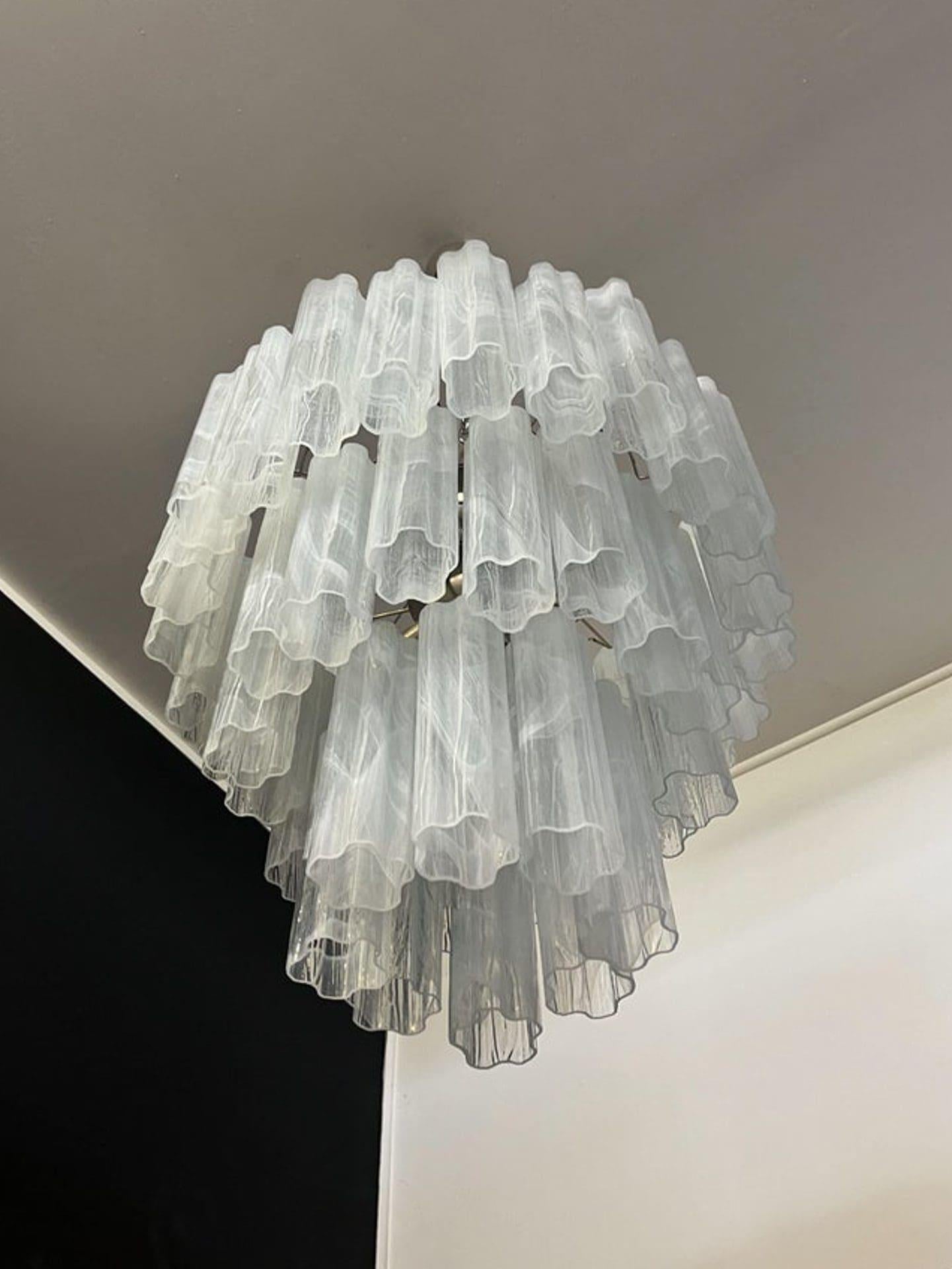 Murano Chandelier – 48 tubes – Alabaster White-Blushlighting