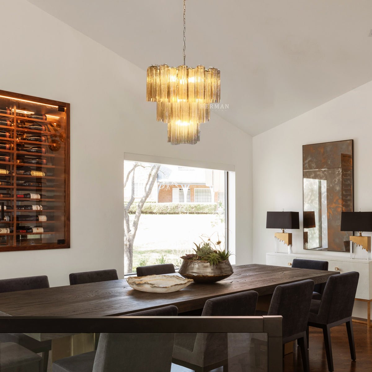Murano Chandelier – 48 tubes – Smoked - Blushlighting
