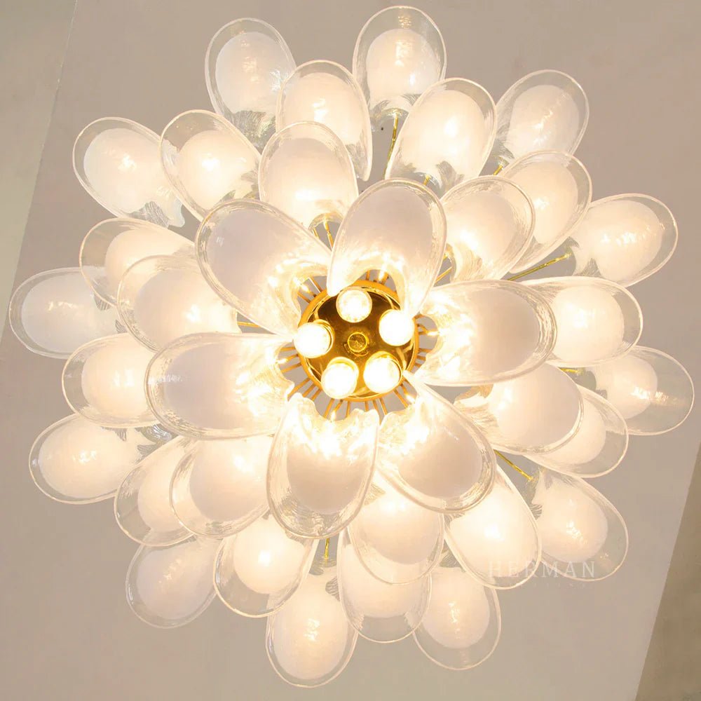 Murano Chandelier - 5 Layer D 76cm x H 78cm / ∅ 30″ x H 30.7″WhitePolished NickelBlushlighting
