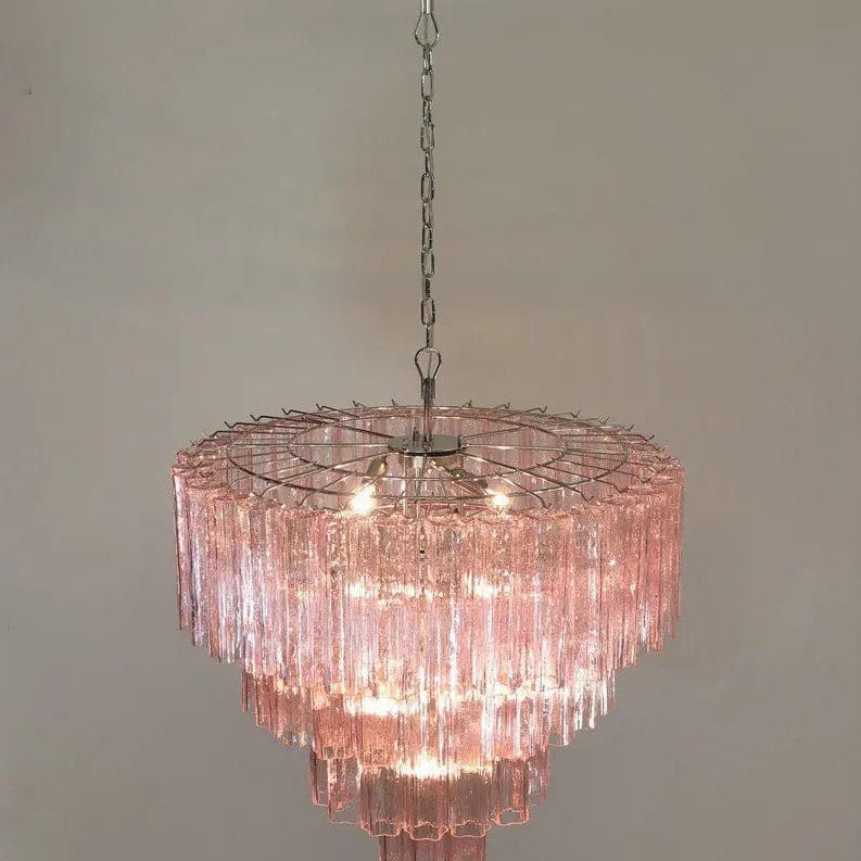 Murano Chandelier – 78 tubes – Pink - BrassBlushlighting