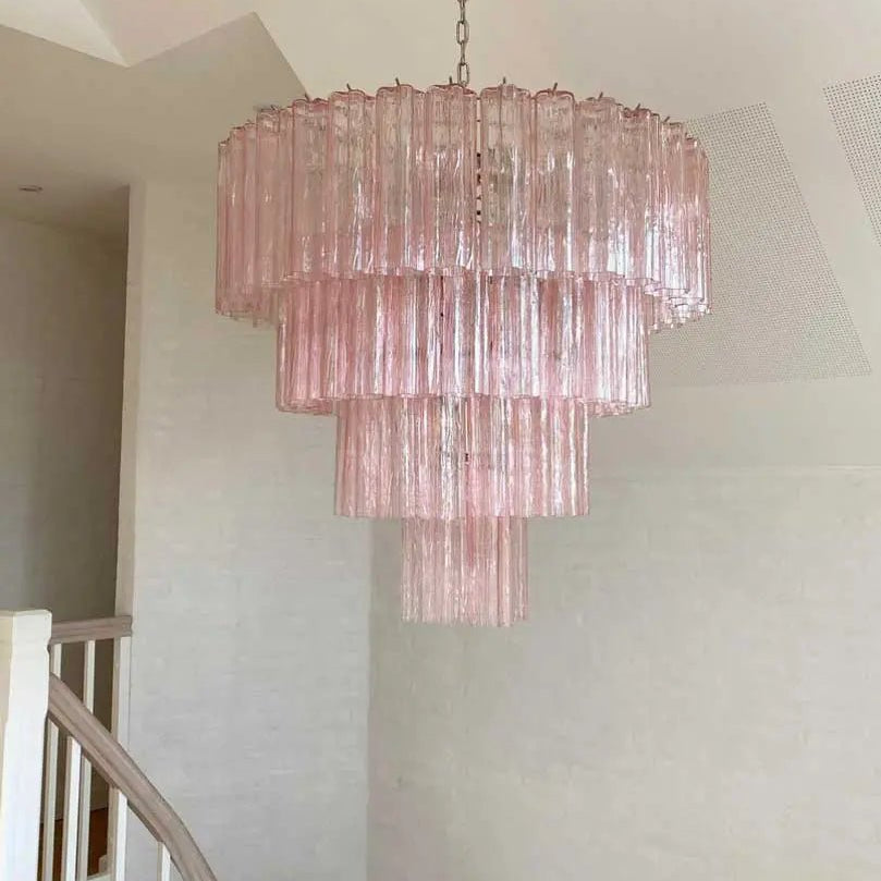 Murano Chandelier – 78 tubes – Pink - BrassBlushlighting