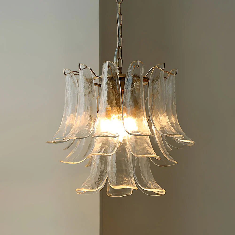 Murano Chandelier - 4 Layer ∅ 23.6″ x H 19.6″ / Dia 60cm x H 50cmWhitePolished NickelBlushlighting