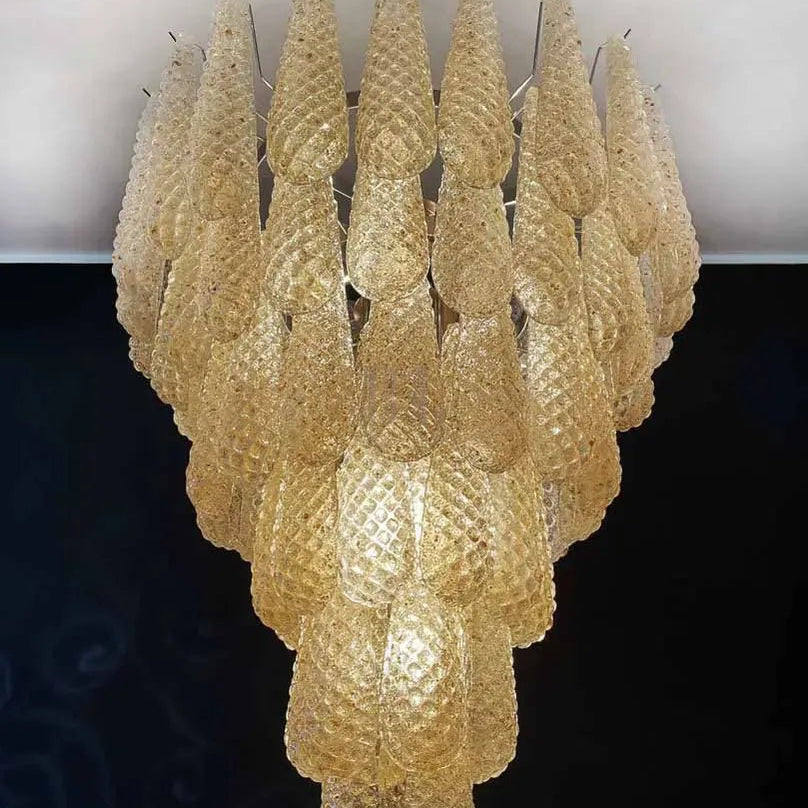 Murano Chandelier – Drop - Amber - Blushlighting