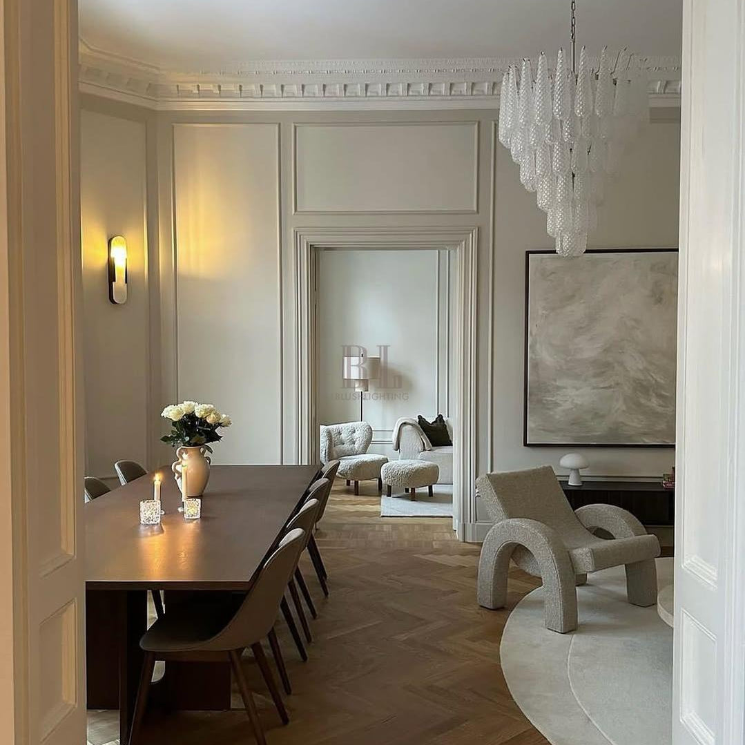 Murano Chandelier – Drop – Transparent - Blushlighting