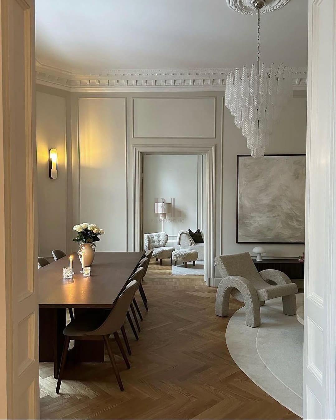 Murano Chandelier – Drop – Transparent - Blushlighting
