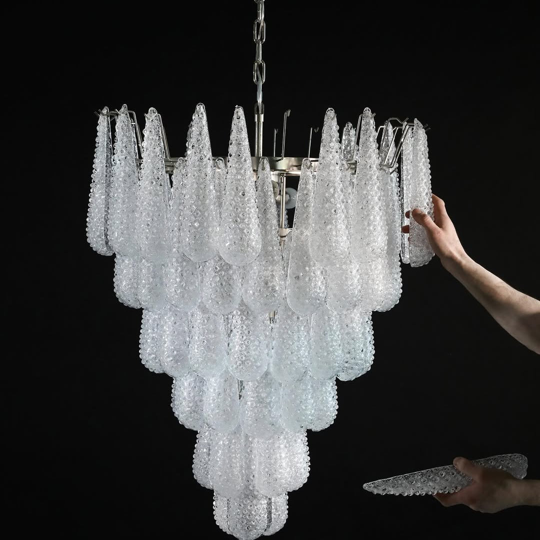 Murano Chandelier – Drop – Transparent - Blushlighting