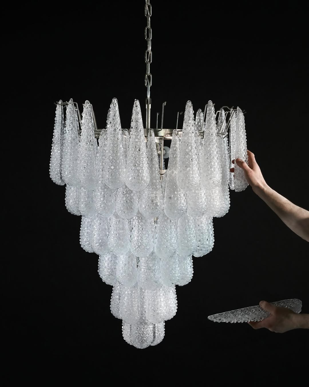 Murano Chandelier – Drop – Transparent - Blushlighting