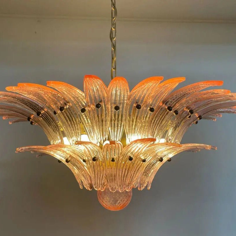 Murano Chandelier – Palmette – 58 glass – Pink - Blushlighting