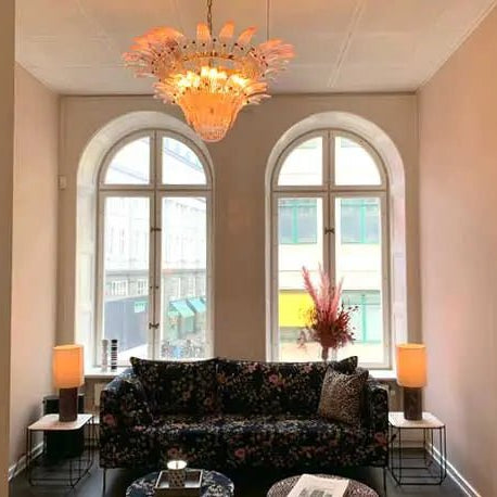Murano Chandelier – Palmette – 58 glass – Pink - Blushlighting