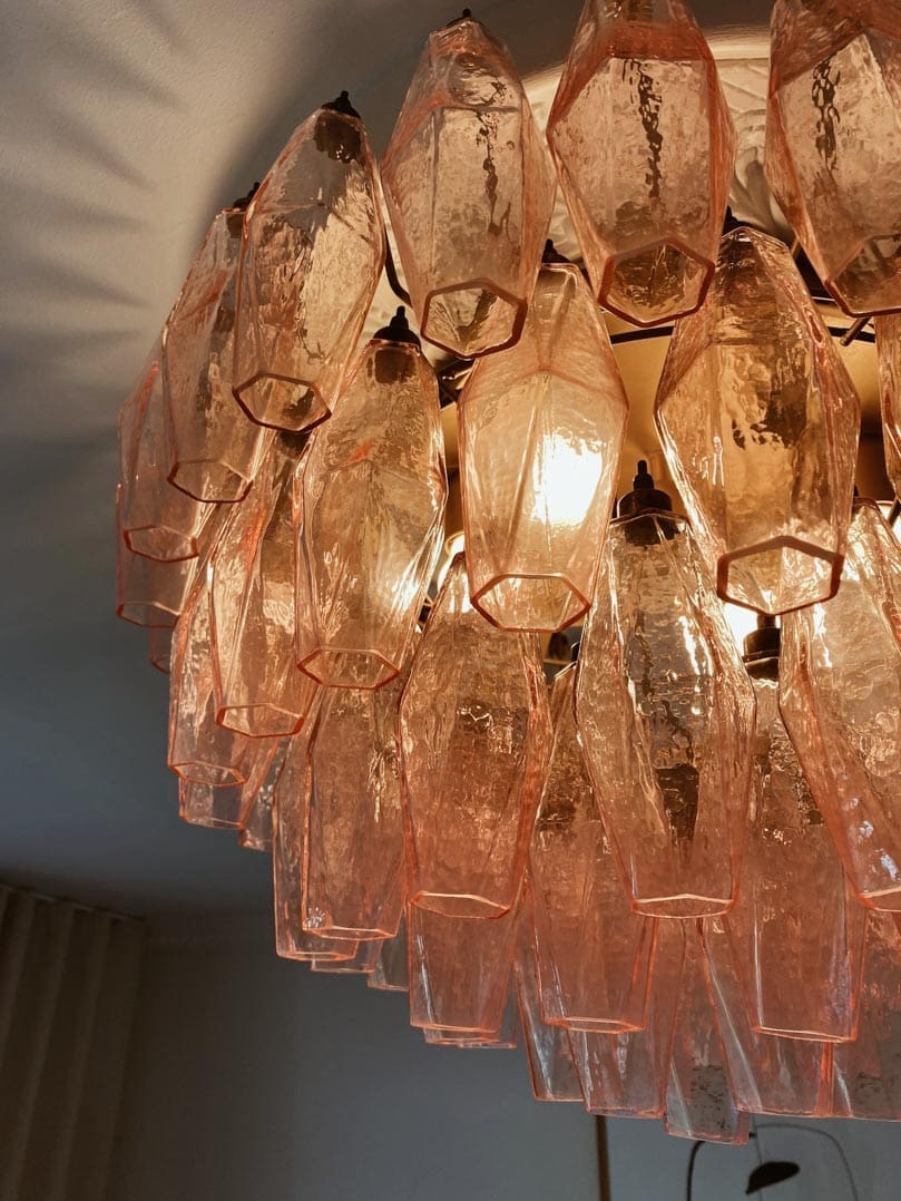 Murano Chandelier – Poliedri – 84 glasses - PinkBlushlighting
