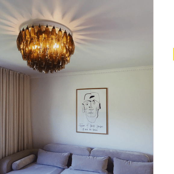 Murano Chandelier – Poliedri – 84 glasses – Dark smoked-Chandelier-Blushlighting-Blushlighting