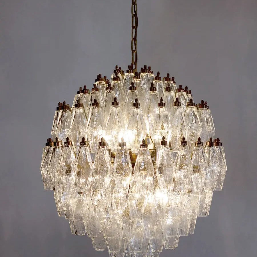 Murano Chandelier – Transparent - NickelBlushlighting