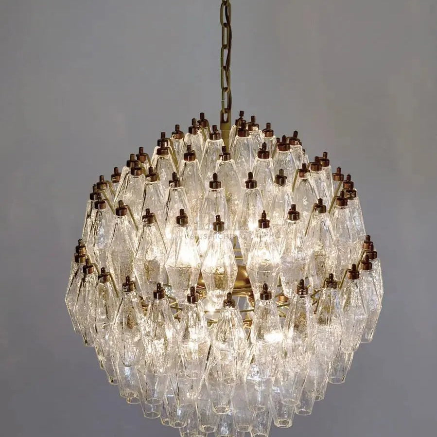 Murano Chandelier – Transparent - NickelBlushlighting