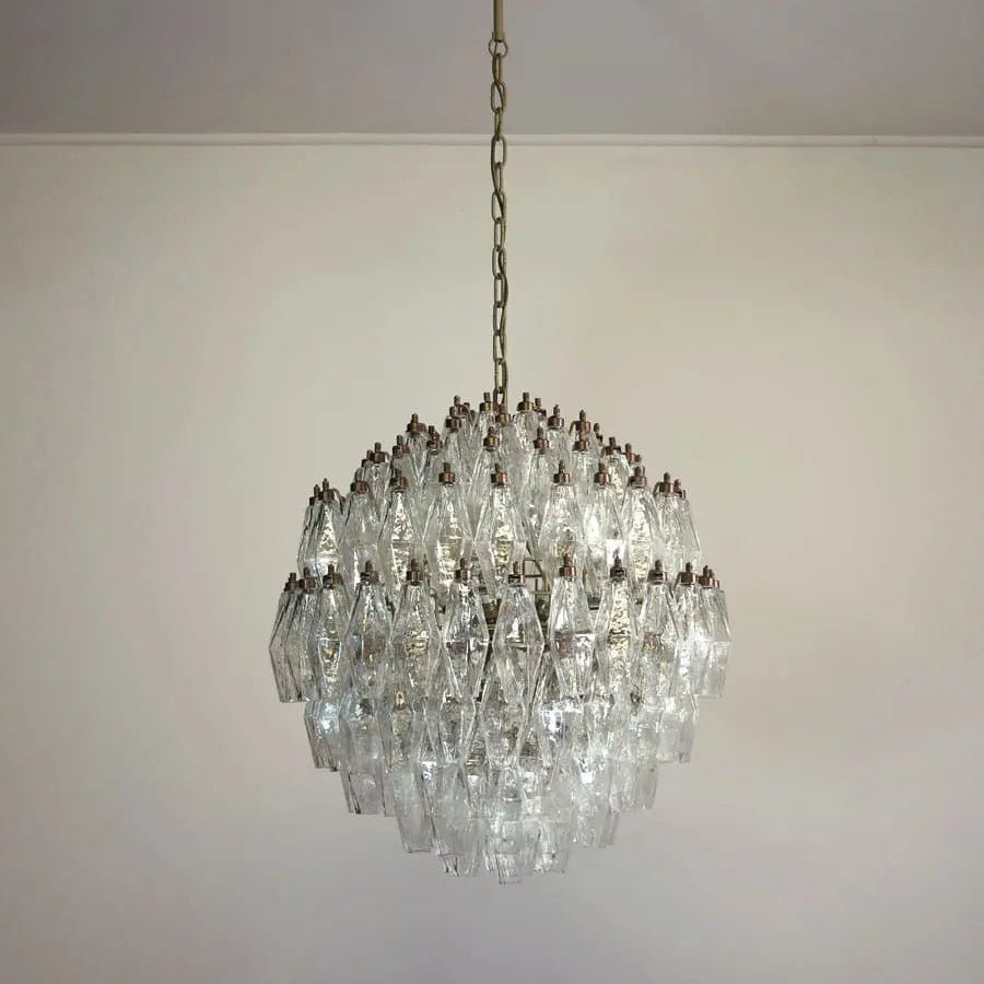 Murano Chandelier – Transparent - BrassBlushlighting