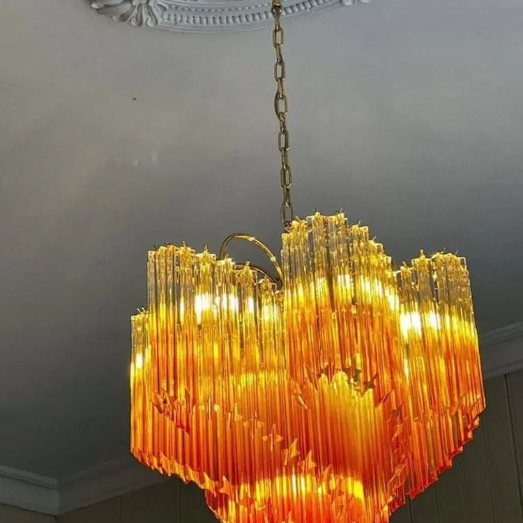 Murano Glass Chandelier – Amber - Blushlighting