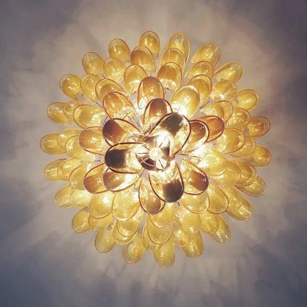 Murano Glass Chandelier – Caramel - BrassBlushlighting