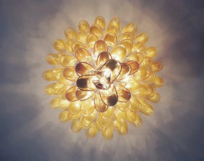 Murano Glass Chandelier – Caramel - BrassBlushlighting
