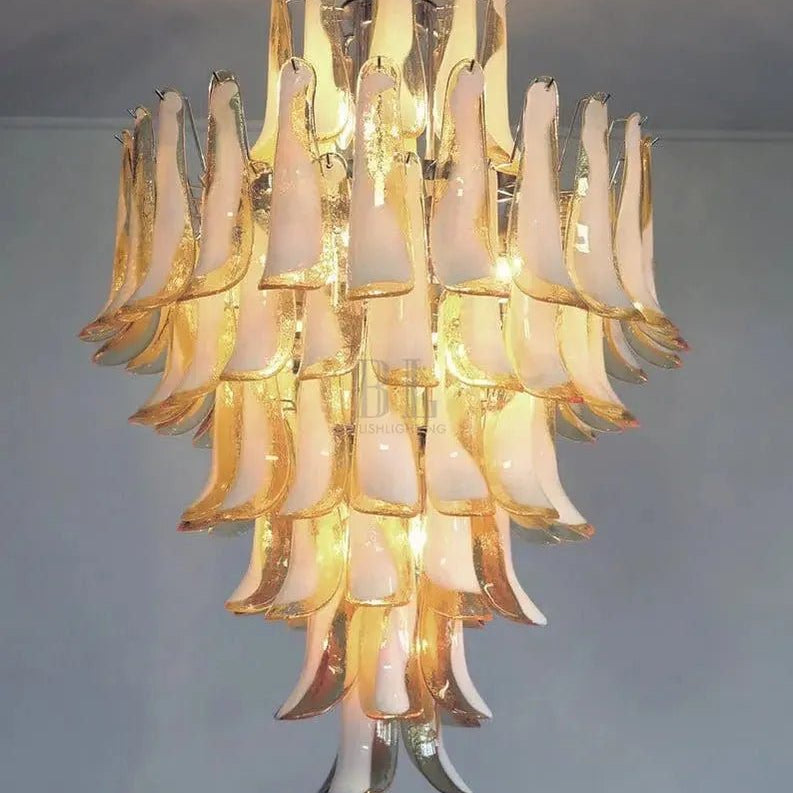 Murano Glass Chandelier – Caramel - BrassBlushlighting