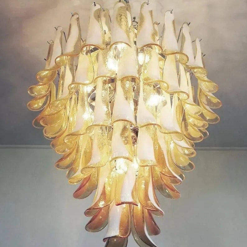 Murano Glass Chandelier – Caramel - BrassBlushlighting