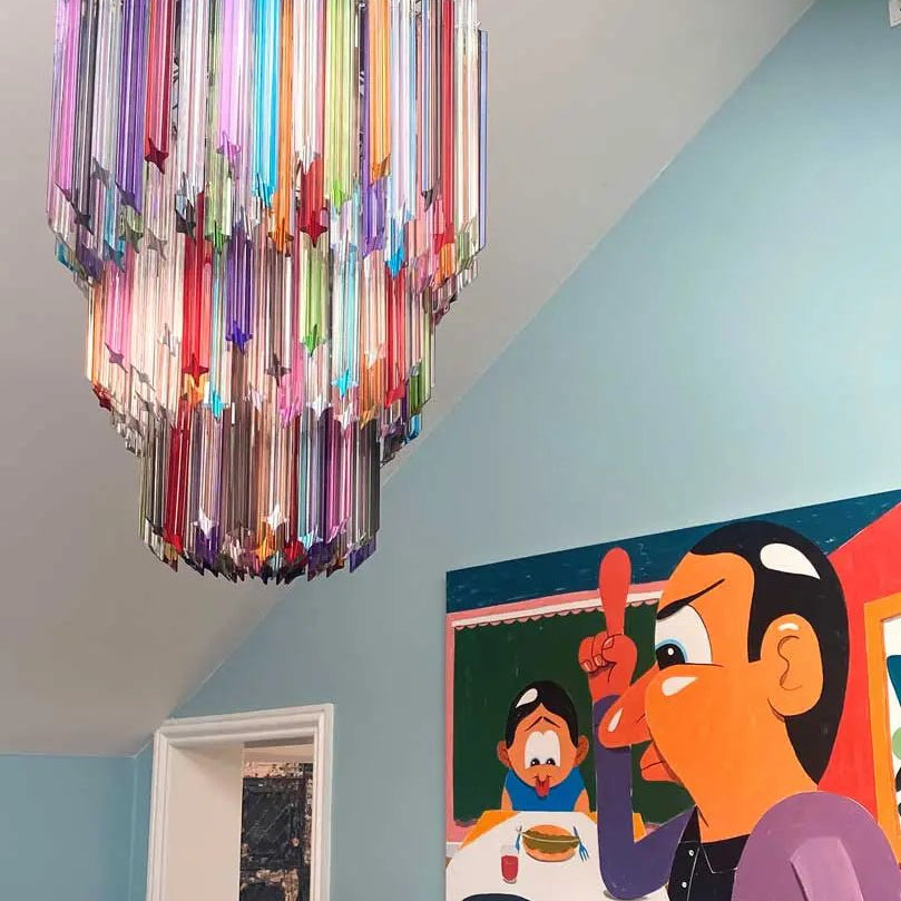 Murano Glass Chandelier – Multi - NickelBlushlighting
