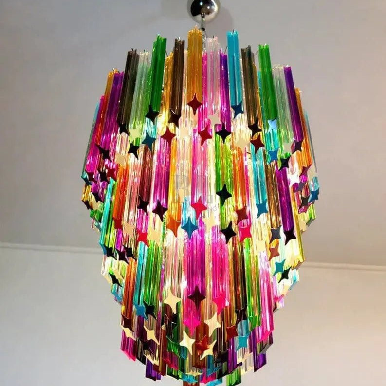 Murano Glass Chandelier – Multi - NickelBlushlighting