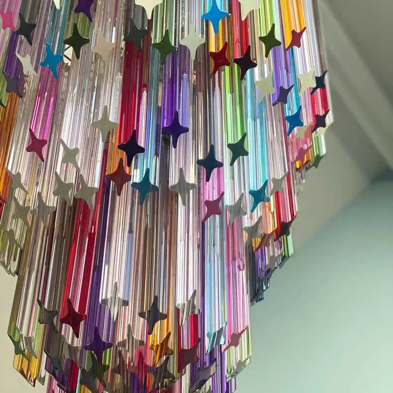 Murano Glass Chandelier – Multi - NickelBlushlighting