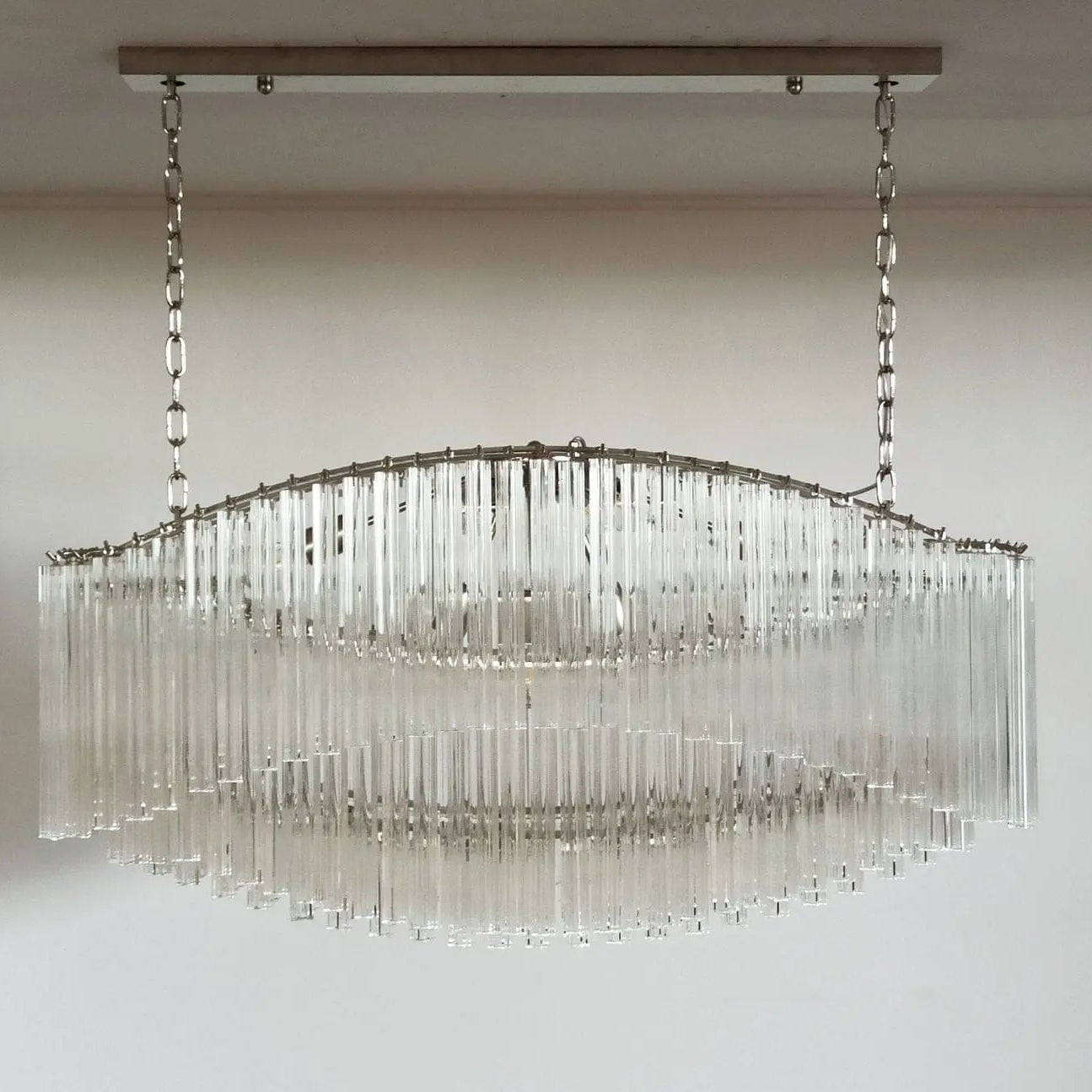 Murano Glass Chandelier – Pagoda – 292 prisms – Transparent - NickelBlushlighting