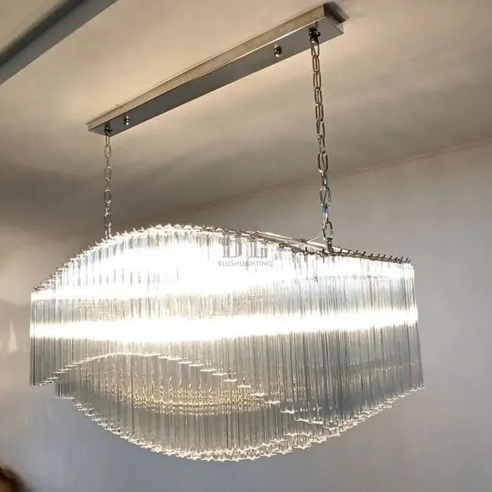 Murano Glass Chandelier – Pagoda – 292 prisms – Transparent - NickelBlushlighting