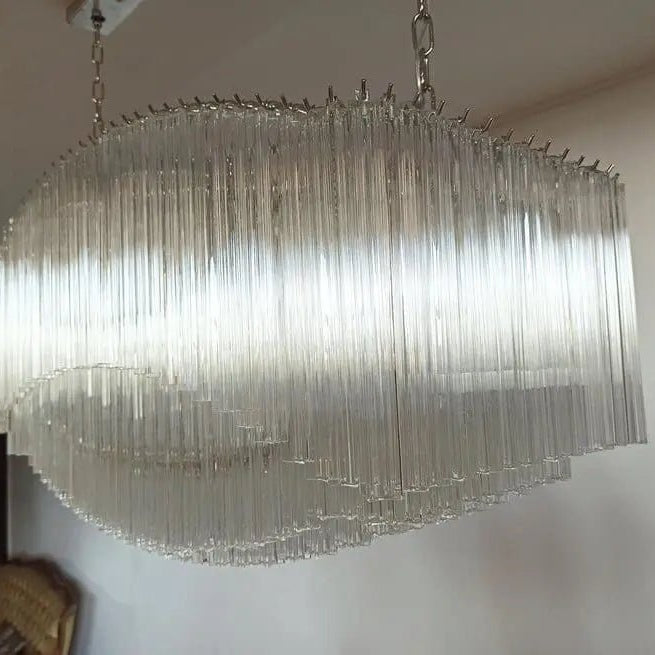 Murano Glass Chandelier – Pagoda – 292 prisms – Transparent - NickelBlushlighting