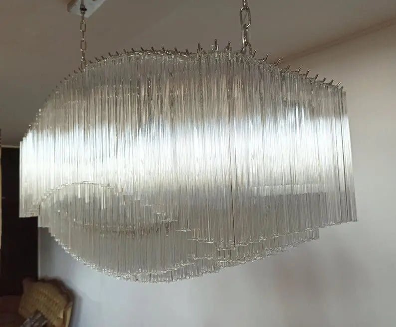 Murano Glass Chandelier – Pagoda – 292 prisms – Transparent - NickelBlushlighting