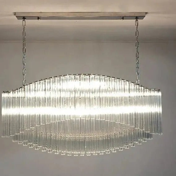Murano Glass Chandelier – Pagoda – 292 prisms – Transparent - NickelBlushlighting