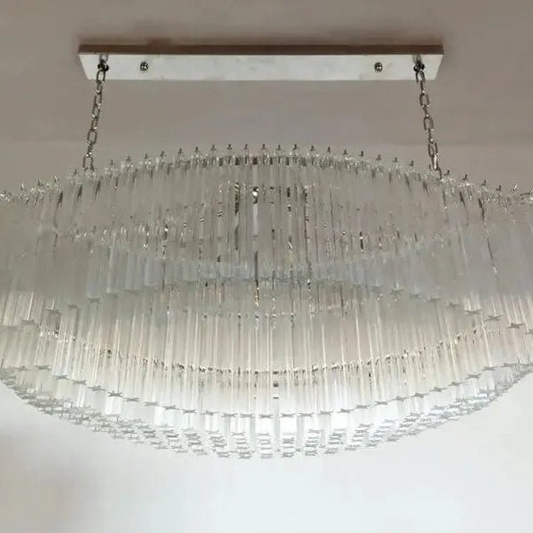 Murano Glass Chandelier – Pagoda – 292 prisms – Transparent - NickelBlushlighting