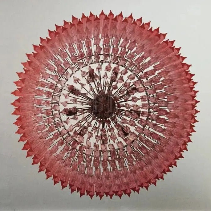 Murano Glass Chandelier – Pink - NickelBlushlighting