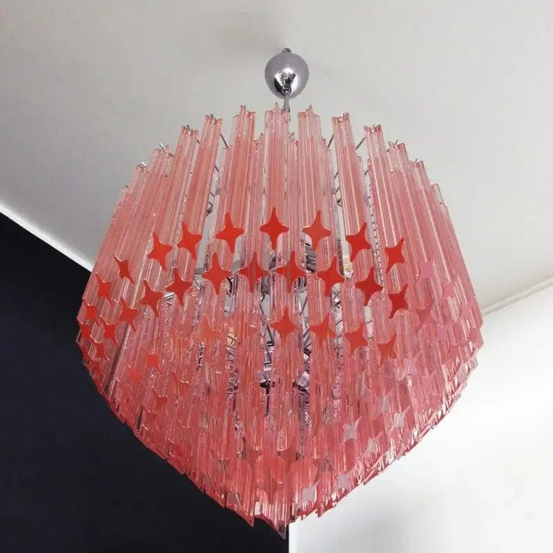 Murano Glass Chandelier – Pink - BrassBlushlighting