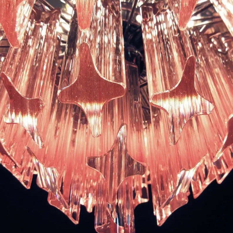 Murano Glass Chandelier – Pink - BrassBlushlighting