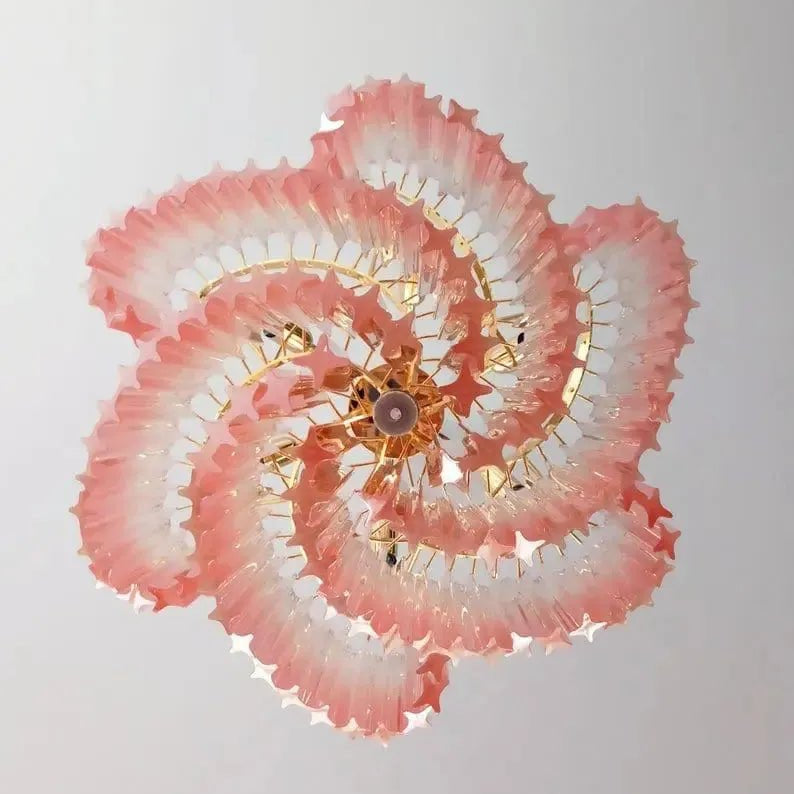 Murano Glass Chandelier- Pink - Blushlighting