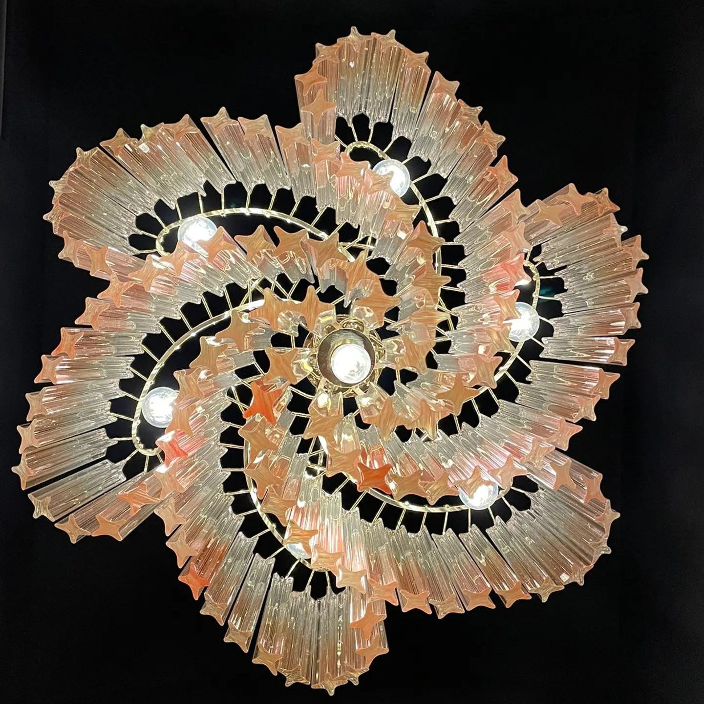 Murano Glass Chandelier- Pink - Blushlighting