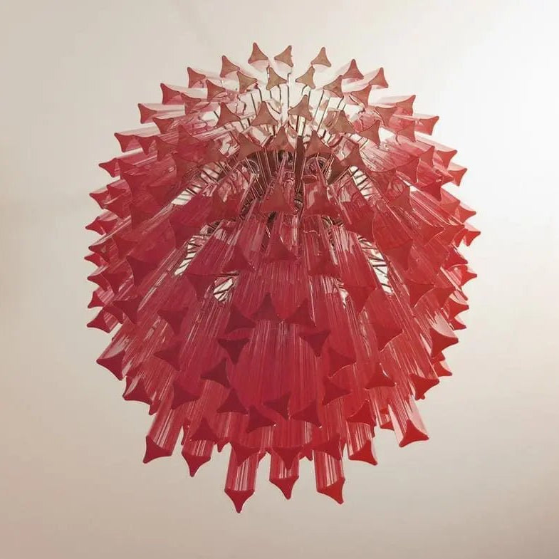 Murano Glass Chandelier – Pink - NickelBlushlighting