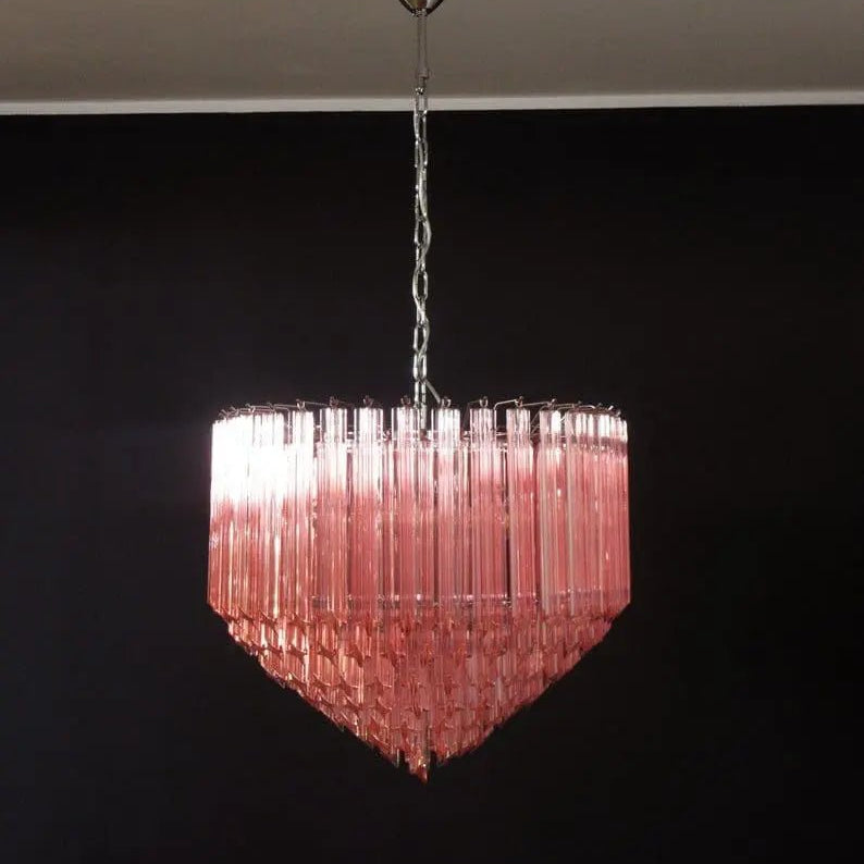 Murano Glass Chandelier – Pink - BrassBlushlighting