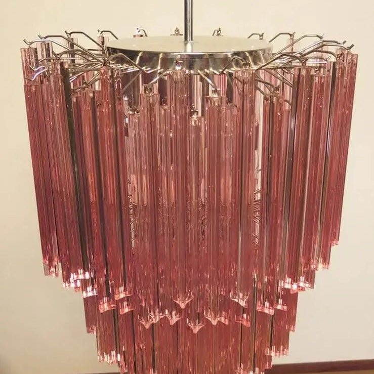 Murano Glass Chandelier - Pink - BrassBlushlighting