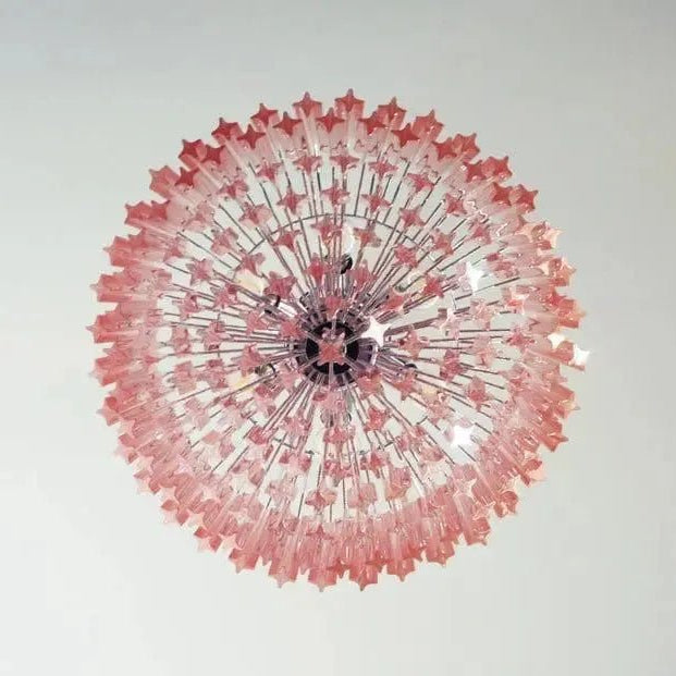 Murano Glass Chandelier – Pink - BrassBlushlighting