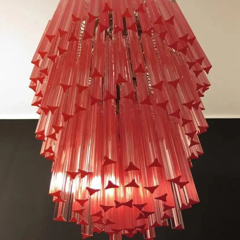 Murano Glass Chandelier – Pink - BrassBlushlighting