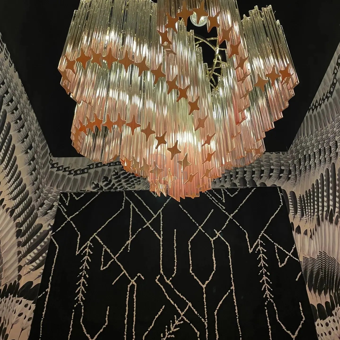 Murano Glass Chandelier- Pink - Blushlighting
