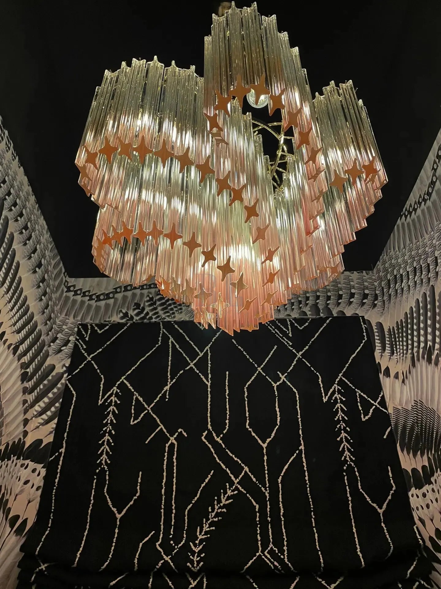Murano Glass Chandelier- Pink - Blushlighting