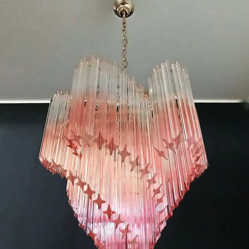 Murano Glass Chandelier- Pink - Blushlighting